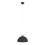 Lampada a sospensione LUNARO bicolore nero opaco e bianco