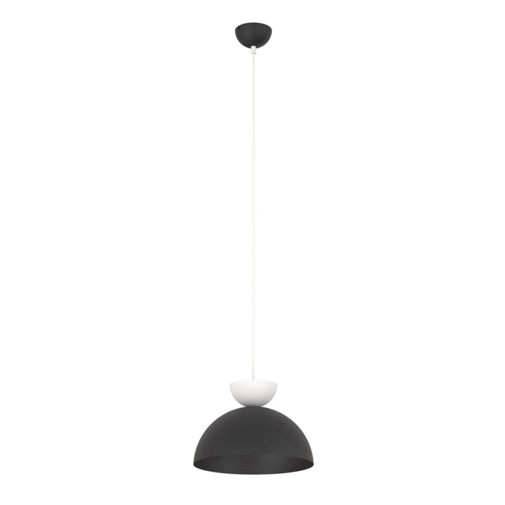 Lampada a sospensione LUNARO bicolore nero opaco e bianco