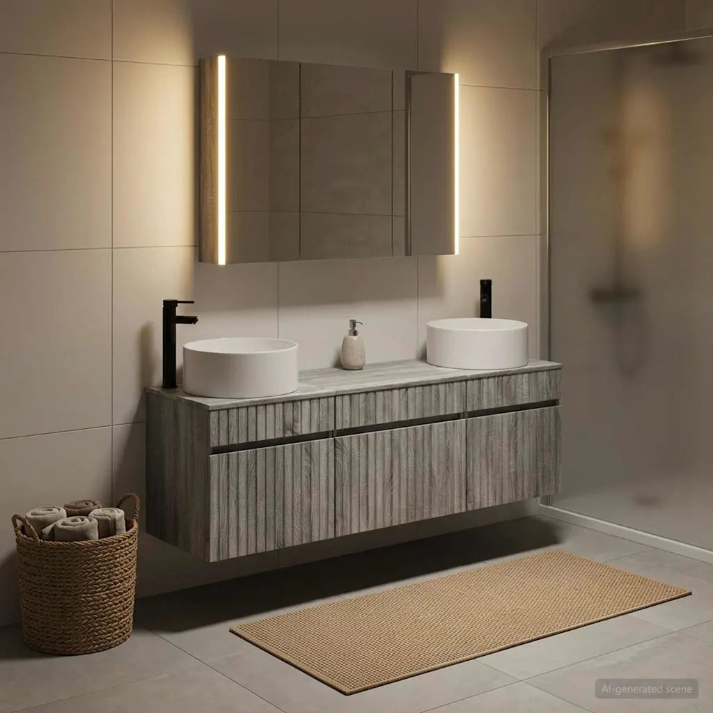 Set di Armadi da Bagno 4 pcs Sonoma grigio 103,5 x 15,5 x 70 cm 3406668