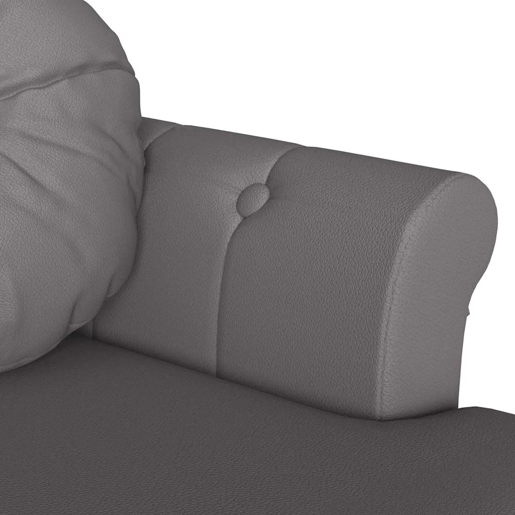 Panca Chesterfield Grigio 120,5 x 65 x 75 cm Pelle Sintetica CFW7945981