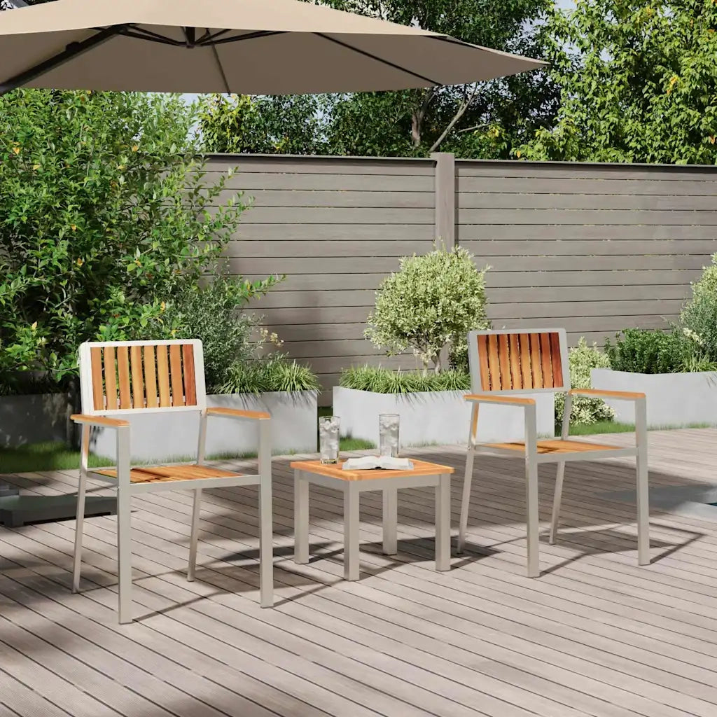 Set da Pranzo per Giardino 3 pz | Set Salotto da Giardino Legno di Acacia Massello