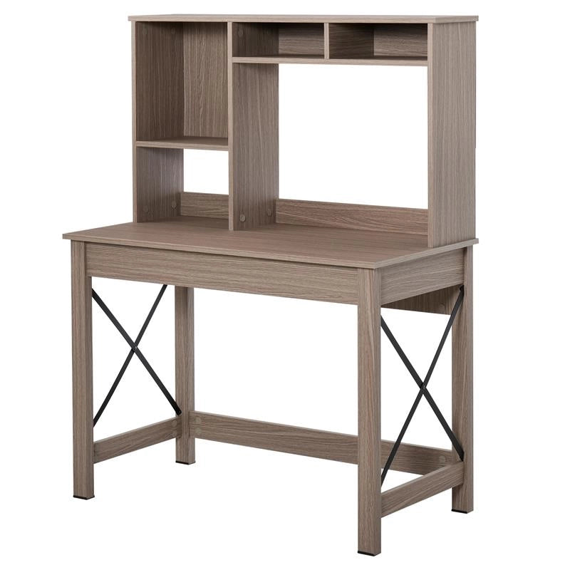 SCRIVANIA CON SCAFFALE E LIBRERIA IN LEGNO 105 X 50 X 137.5 CM