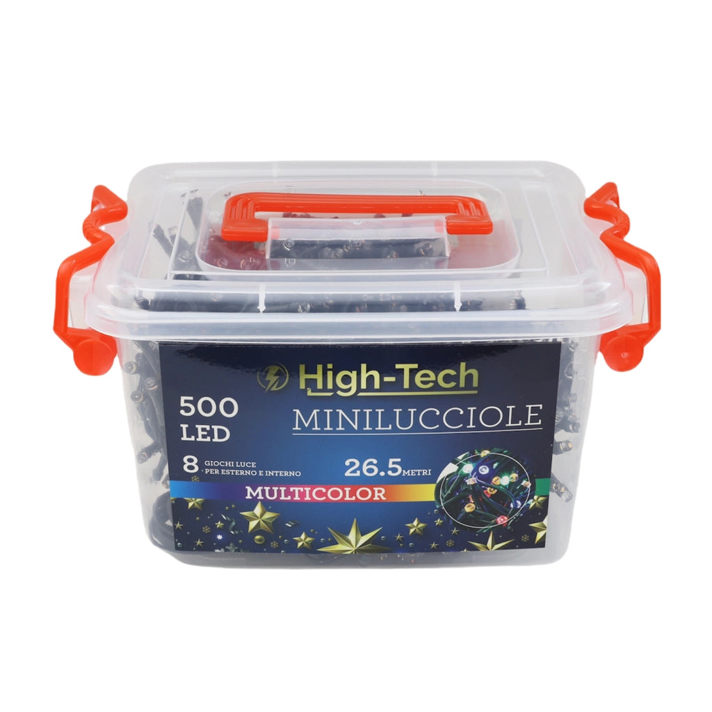 HIGH-TECH LUCI DI NATALE 500 LED MULTICOLOR DA INTERNO E ESTERNO 26,5 METRI