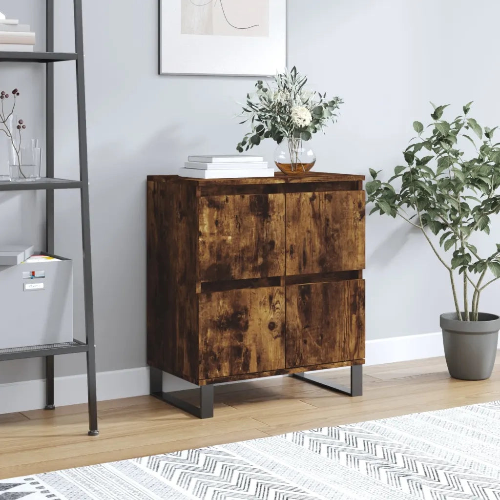 Credenza Rovere Fumo 60x35x70 cm in Legno Multistrato 831225