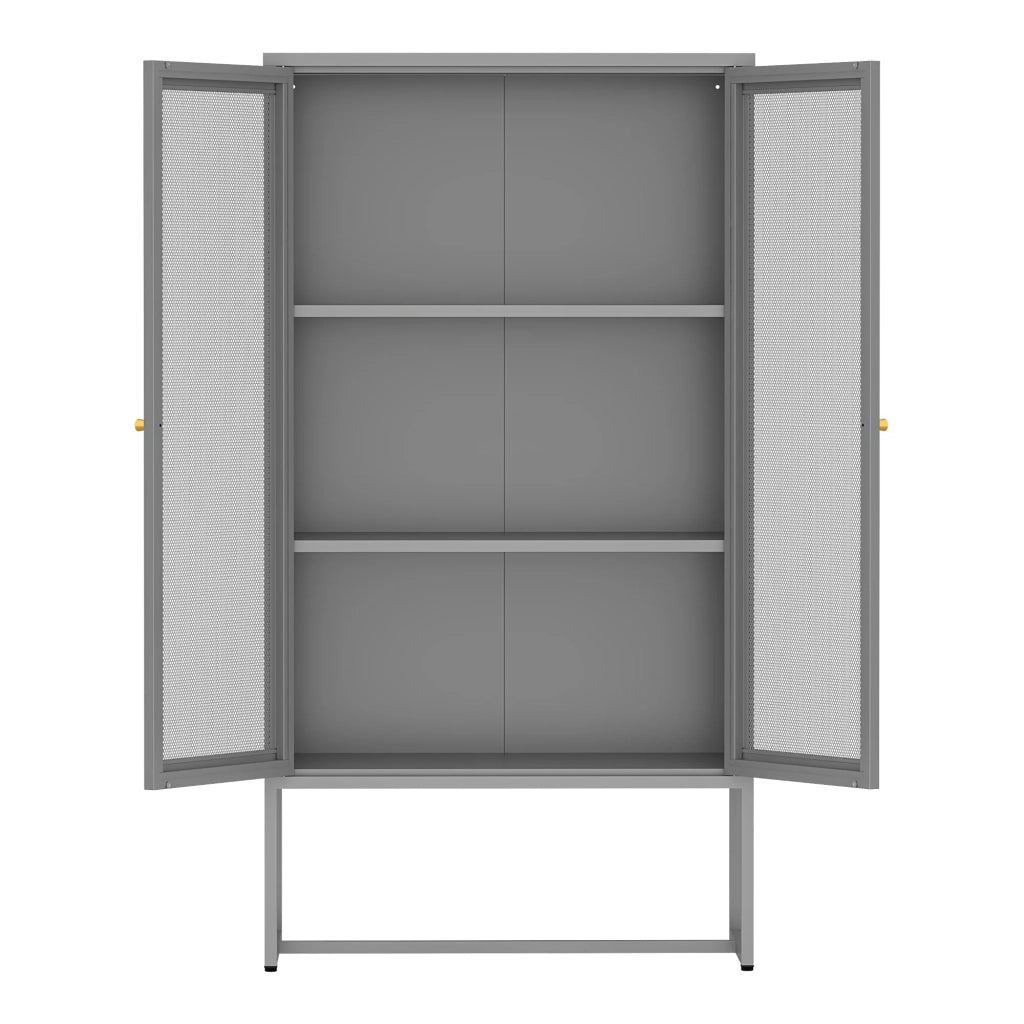 Mobiletto/scaffale in metallo e acciaio 150 x 80 x 40 cm grigio 03_0008918