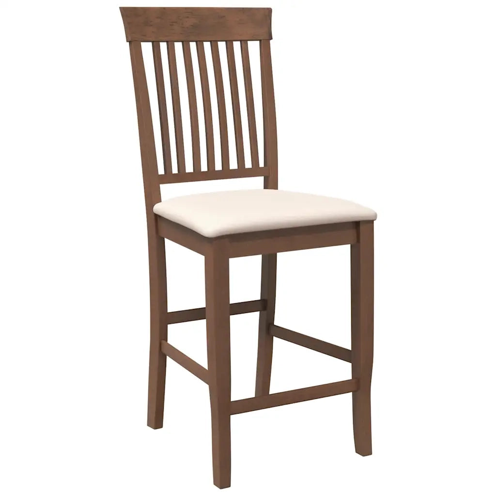 Sgabelli da Bar con Cuscini 2pz Marrone Legno Massello di Hevea 4102568