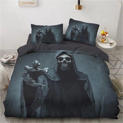 Dekbedovertrek 3D schedello Halloween, 200x200 cm, microvezel, con 2 cuscini 80x80 cm con chiusura a zip
