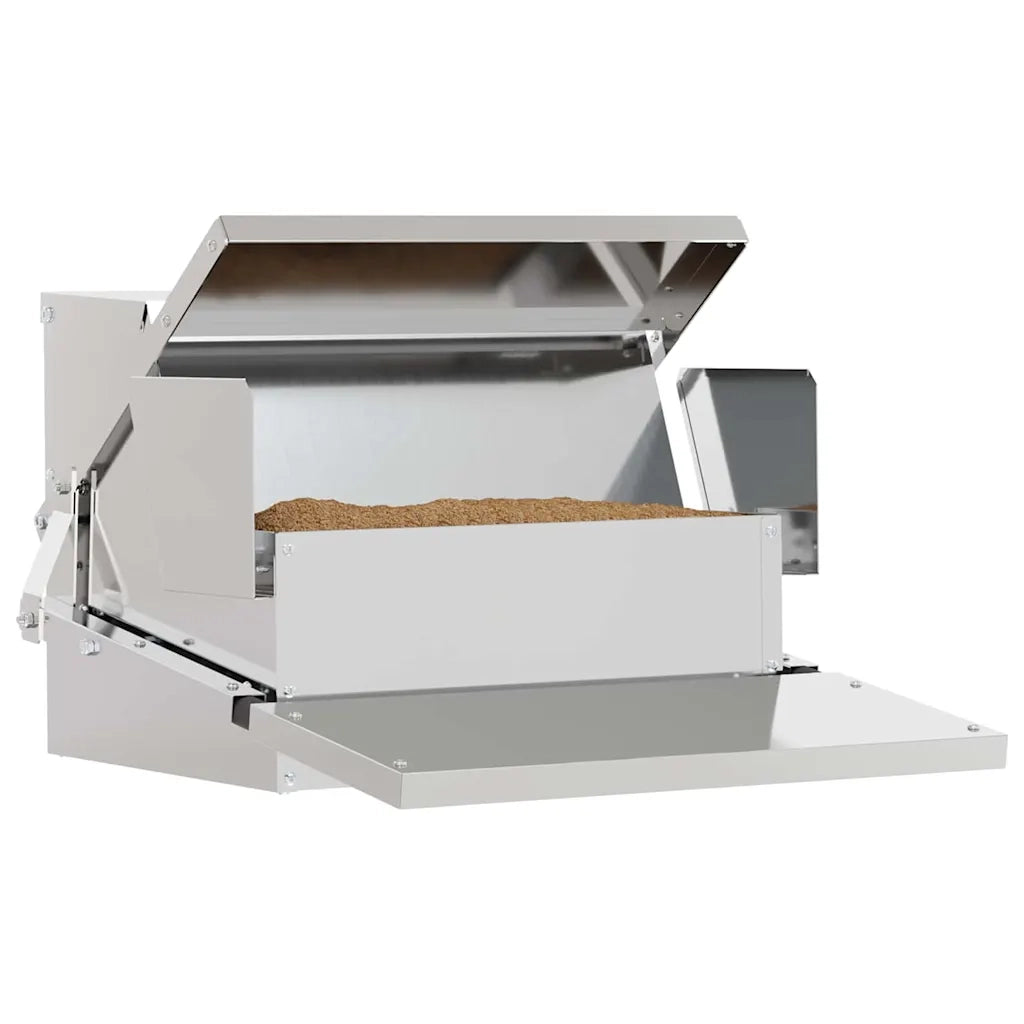 Mangiatore a Pedale per Pollo Argento 50 x 40 x 29 cm CFW5026206