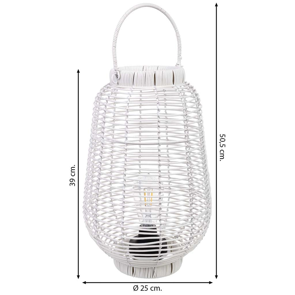 Lanterna in metallo e plastica con luce a batteria D25x39/50,5h cm