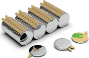Set di 100 magneti neodymium N42, 8x1mm, rilievo posteriore autoadesivo, forti magneti autoadesivi - per decorazioni, arte, artigianato, miniature e altro.