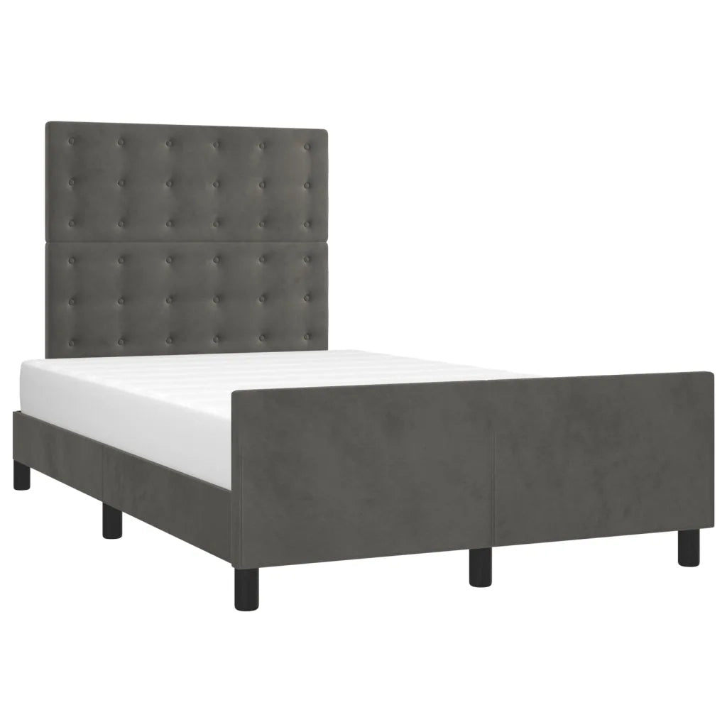 Giroletto senza Materasso Grigio Scuro 120x190 cm Velluto