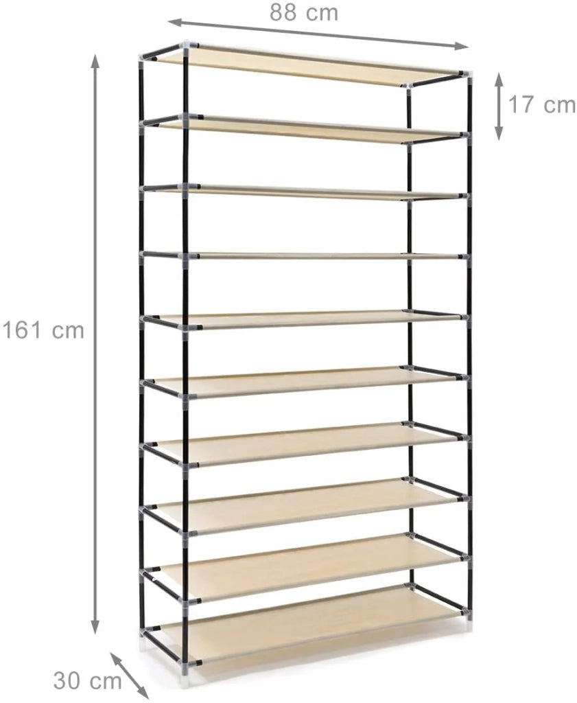 Scarpiera/scaffale in tessuto con chiusura a cerniera 161 cm beige 13_0001642_2