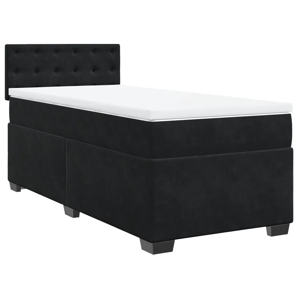 Giroletto a Molle con Materasso Nero 90x190 cm in Velluto 3288488