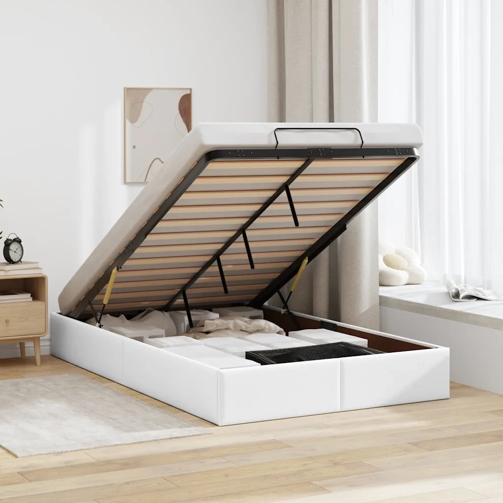 vidaXL Struttura Letto Pouf senza Materasso 120x200 cm Similpelle