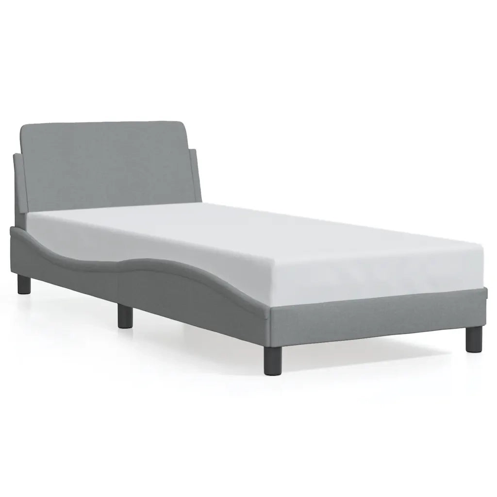 Struttura letto Dover Grigio Chiaro 90x190 cm in Tessuto 373317