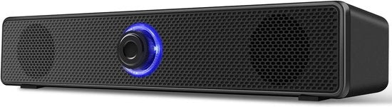 Stereo luidsprekers bedrade con alimentazione USB-A e ingresso AUX 3,5mm - senza Bluetooth - audio chiaro per uso quotidiano con desktop - laptop e PC