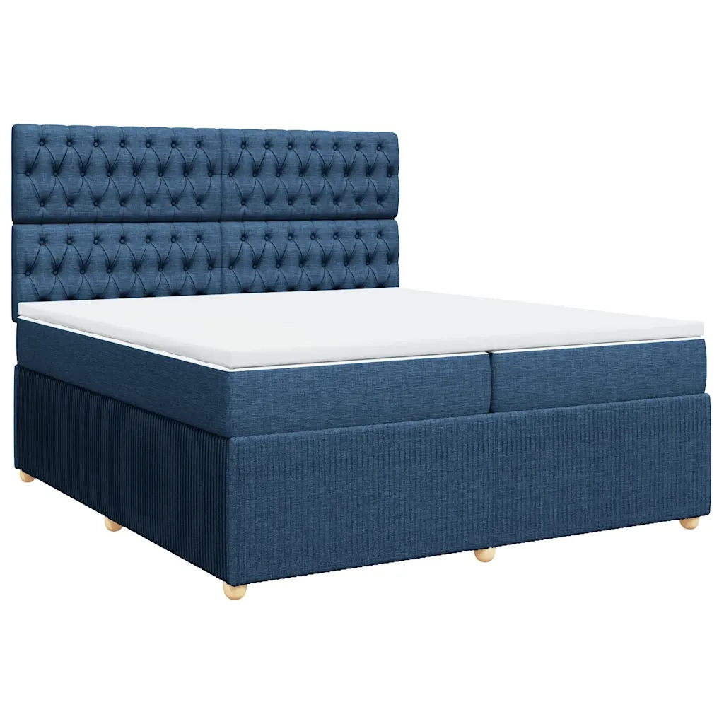 Giroletto a Molle con Materasso Blu 200x200 cm in Tessuto 3294476
