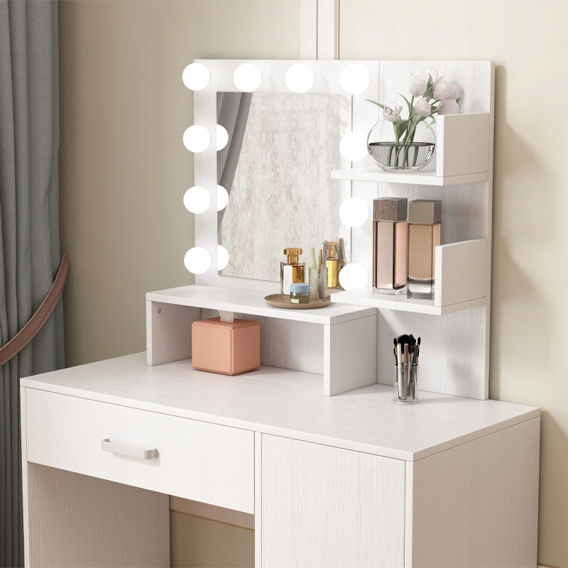 TOILETTE COSMETICA PER IL TRUCCO CON SPECCHIO LED MODERNA GLAMOUR LOFT