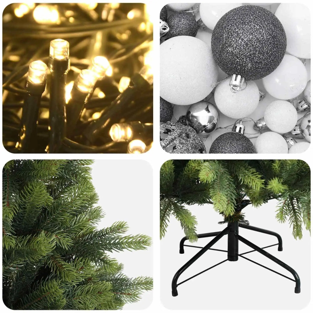 Albero di Natale artificiale con palline 150 cm 150 LED 3466178