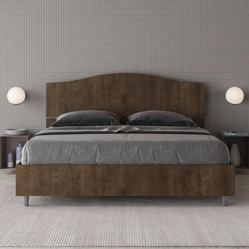 Letto matrimoniale senza rete 160x200 cemento Dores