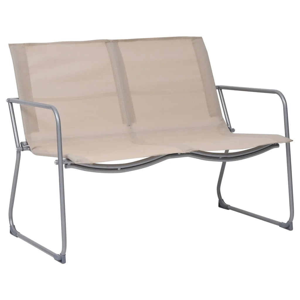 Set Divano da Giardino 4 pz in Tessuto e Acciaio Crema 44353