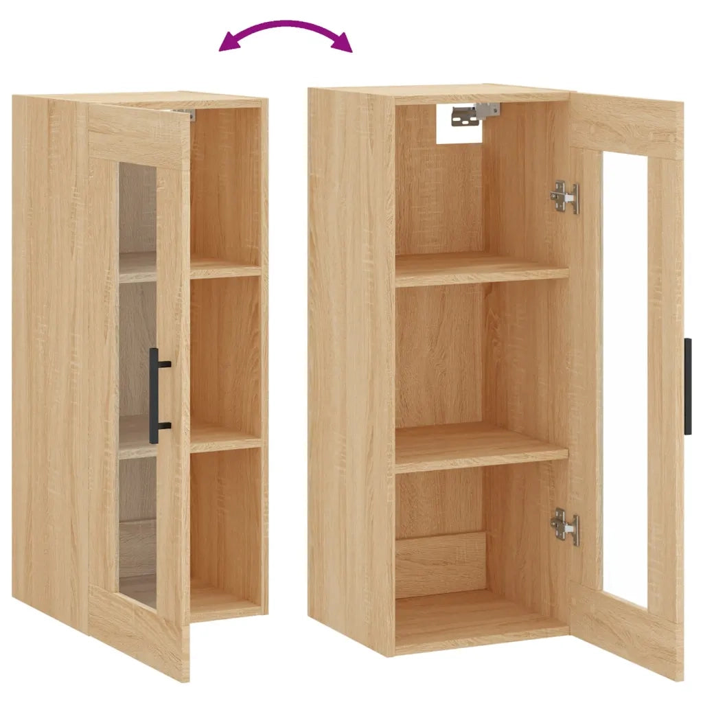 vidaXL Mobile a Parete Rovere Sonoma 34,5x34x90 cm