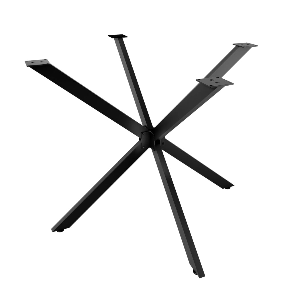 Tavolo da pranzo 120x120x76 cm; stile industriale con gambe a X; truciolato e ferro marrone