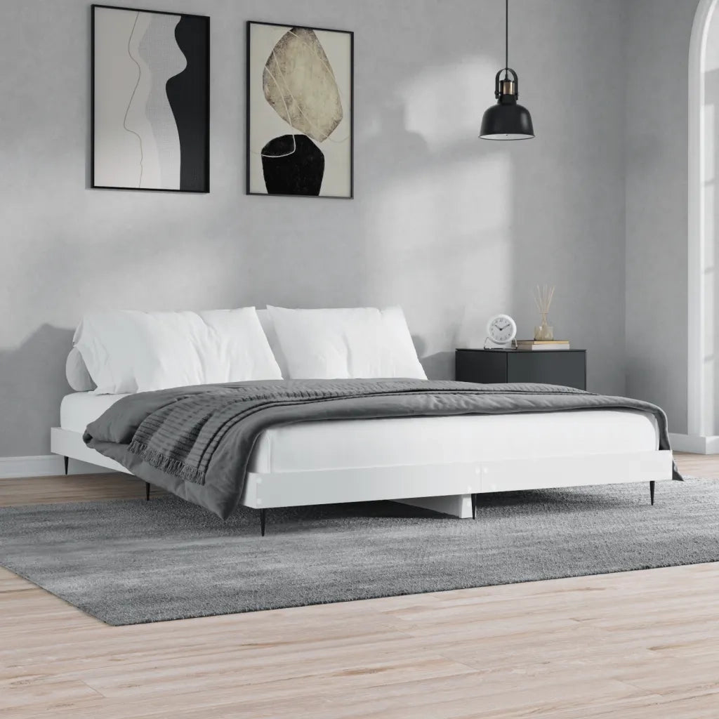 Giroletto-Struttura Letto Bianco 200x200 cm in Legno Multistrato 850130