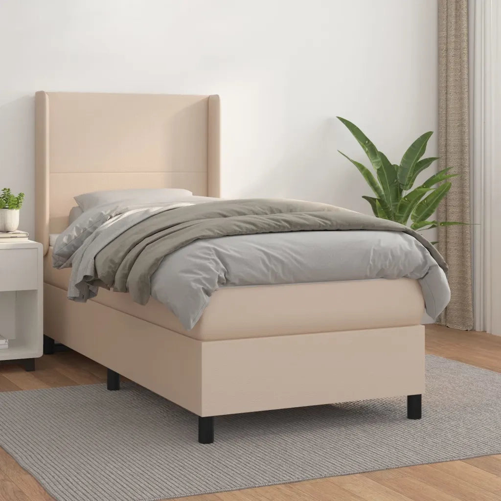 Giroletto a Molle con Materasso-Struttura Letto Cappuccino 90x190 cm Similpelle 453824