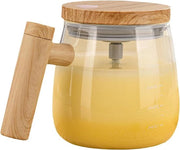 Tazza da caffè elettrica rotante - Caffè automatico con coperchio e manico rotante - 30 ml - Tazza da caffè in vetro - Regali per donne e uomini