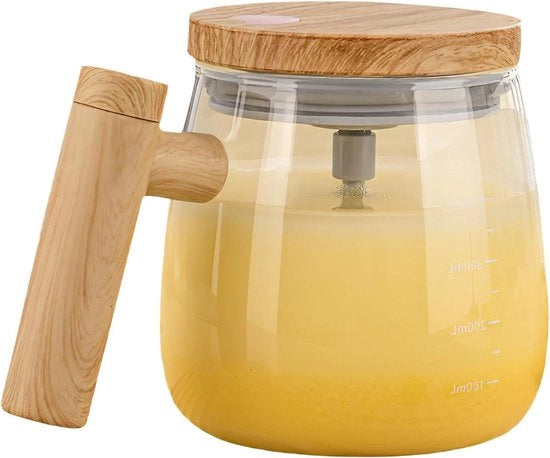 Tazza da caffè elettrica rotante - Caffè automatico con coperchio e manico rotante - 30 ml - Tazza da caffè in vetro - Regali per donne e uomini