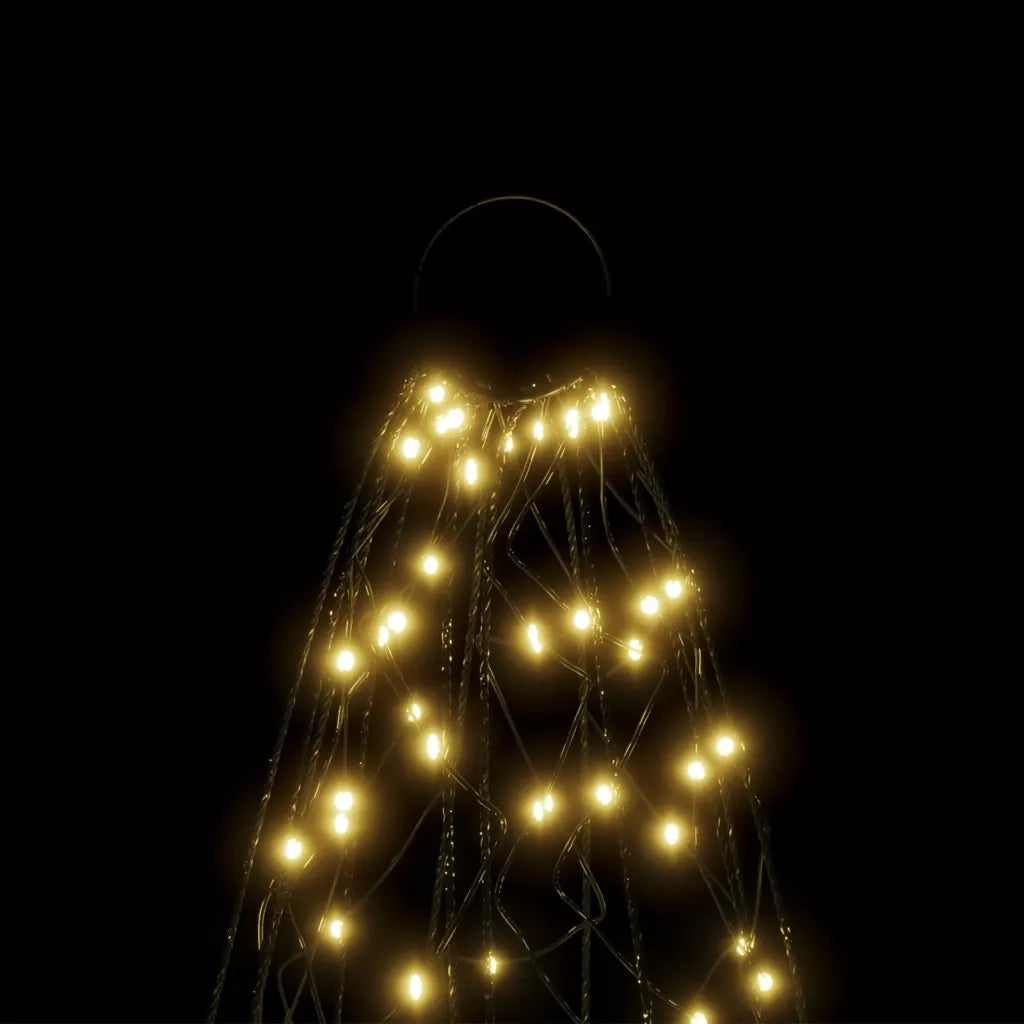 Albero di Natale Pennone Bianco Caldo 3000 LED 800 cm 343546