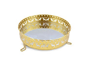 Vassoio Decorativo Centrotavolo Gold con Specchio 26 cm