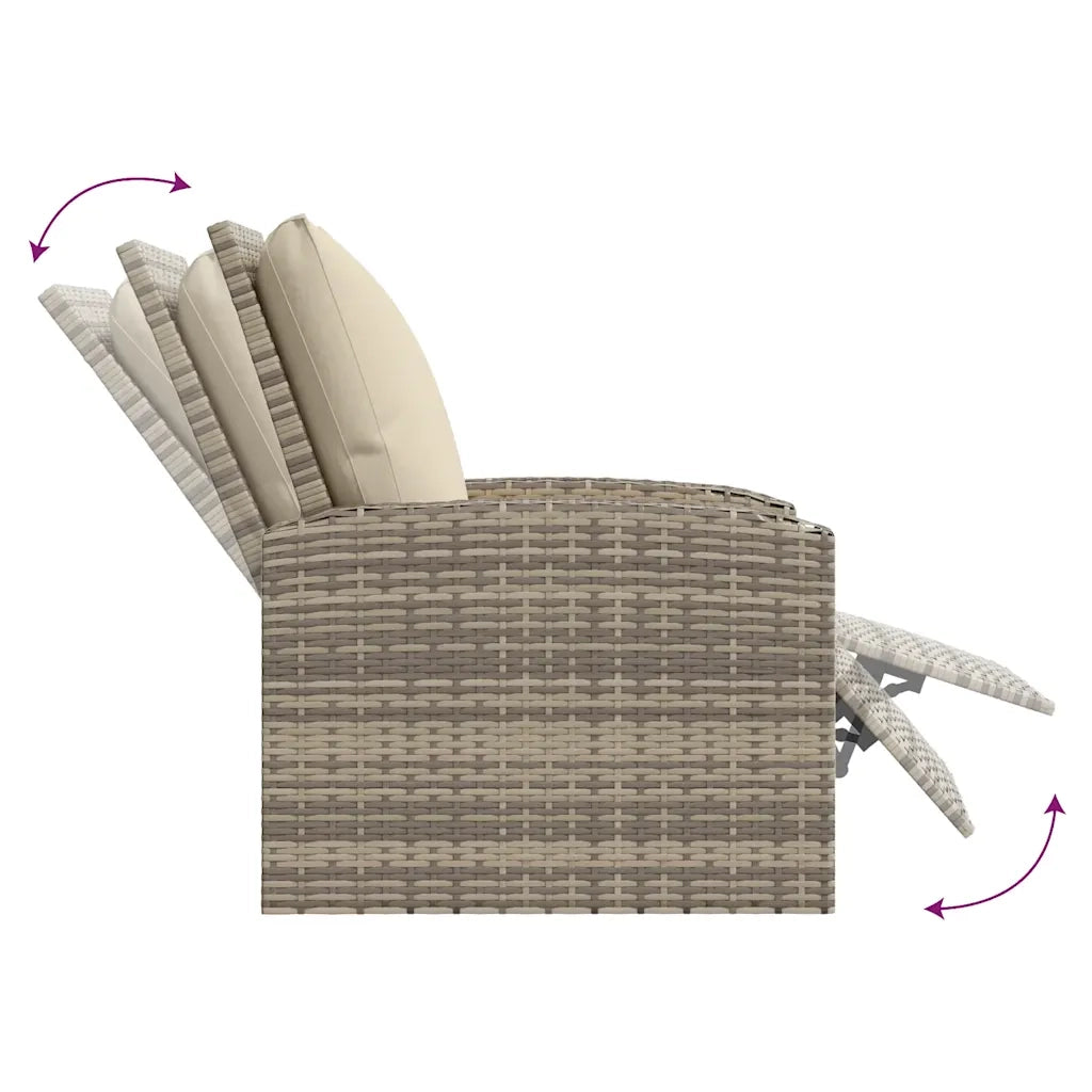 Poltrona Reclinabile Giardino Cuscini Marrone Chiaro Polyrattan CFW7934535