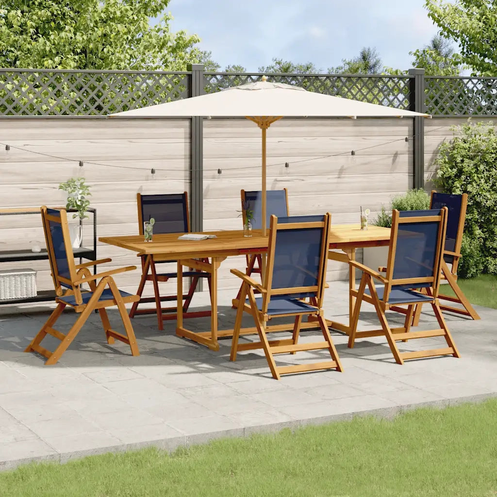 Set Pranzo da Giardino 7pz Legno Massello di Acacia e Textilene 3279306