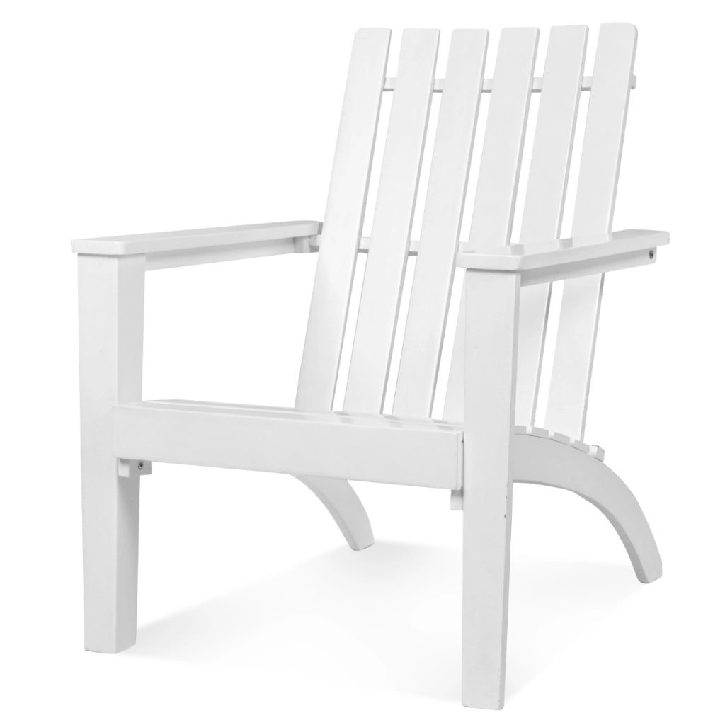 Sedia Adirondack ergonomica di legno da esterno, Poltrona di acacia per cortile piscina balcone giardino Bianco-Poltrone e sdraio