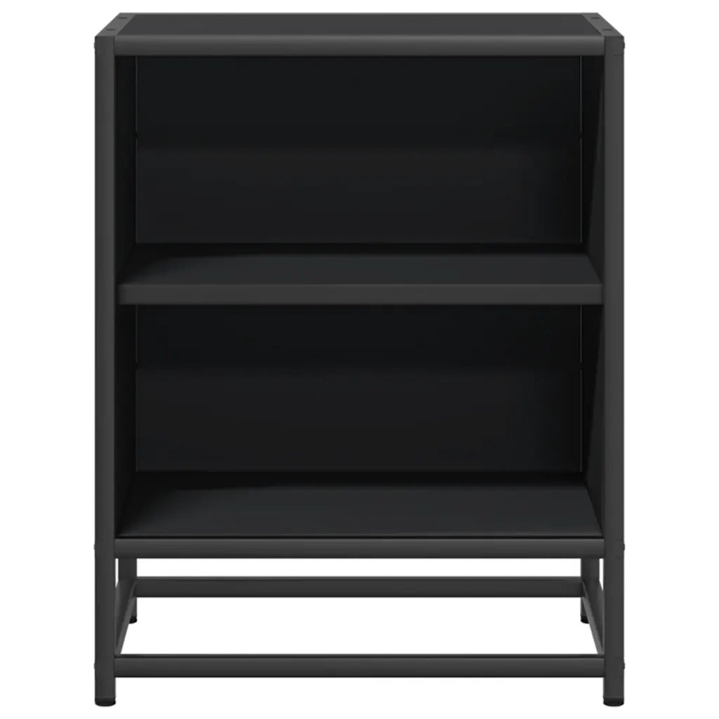 Comodino-Tavolino da notte Nero 40x31x50 cm Legno Multistrato e Metallo 391743