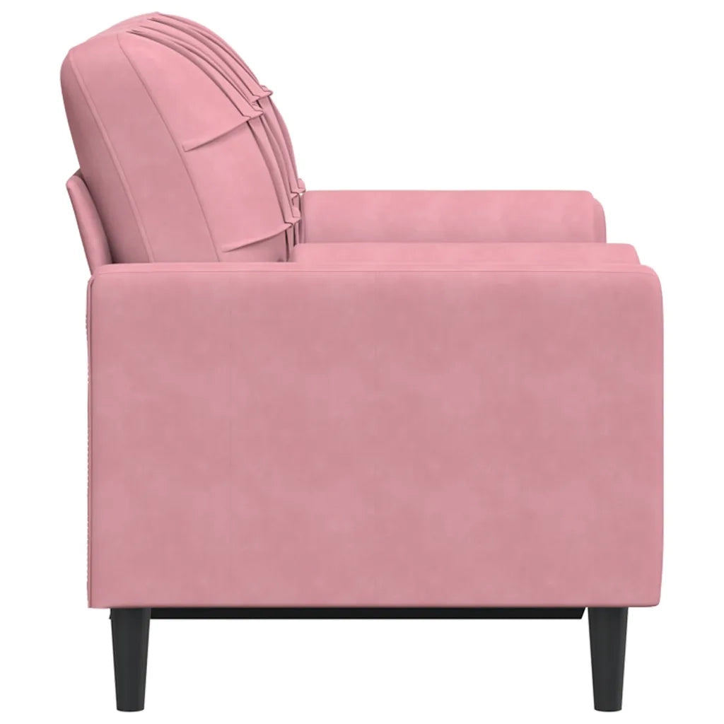 Divano a 2 Posti con Cuscini Rosa 120 cm in Velluto 3278212