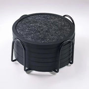 Sottopiedini assorbenti con supporto - 6 pezzi, sottopiedini in silicone con imbottitura morbida (4,3 pollici sottopiedino con 4,5 pollici supporto, nero e bianco)
