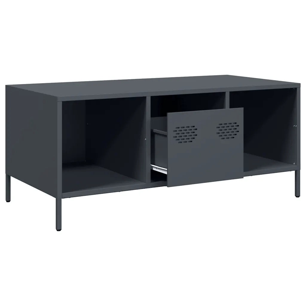 Tavolino da salotto | Tavolino da caff¨¨ | Tavolino da Soggiorno Antracite 101,5x50x43,5cm in Acciaio Laminato a Freddo
