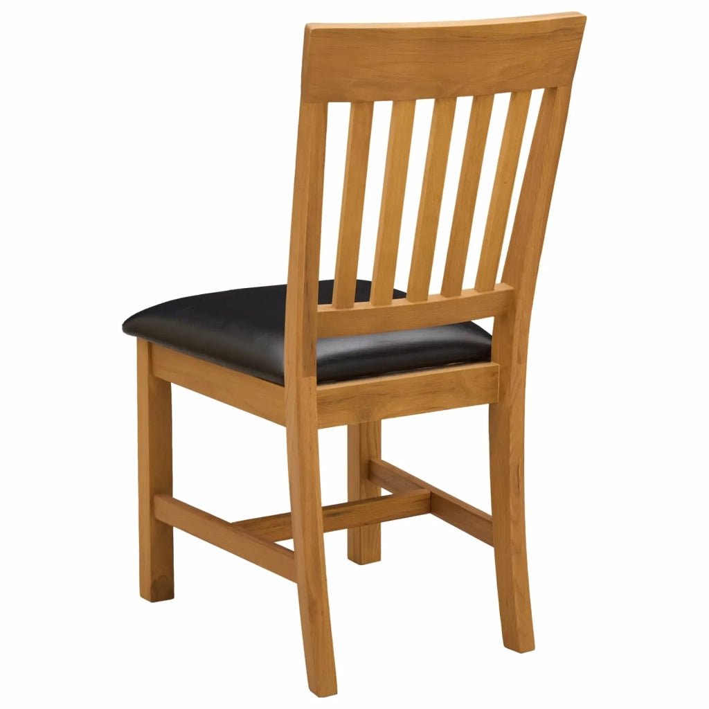 Sedia da pranzo 2 pz Legno di Quercia Massello Nero 42039157