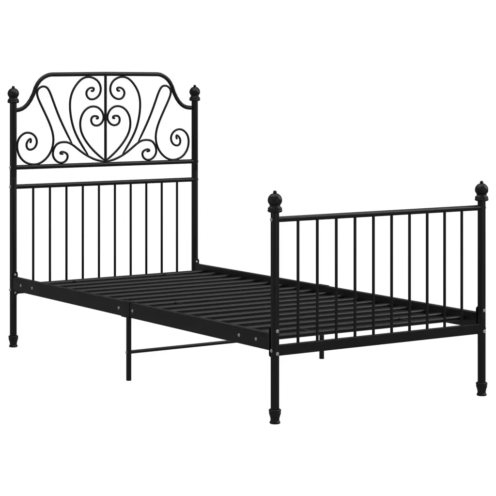 Giroletto-Struttura Letto Nero in Metallo 100x200 cm 959676