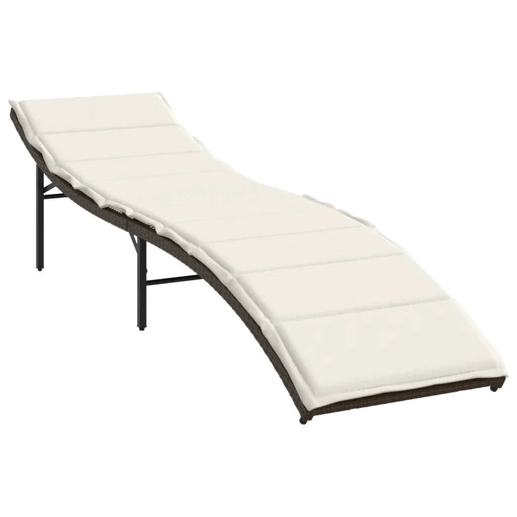 Lettini Prendisole 2 pz | Sdraio da giardino | Lettino da sole con Cuscini Marrone in Polyrattan