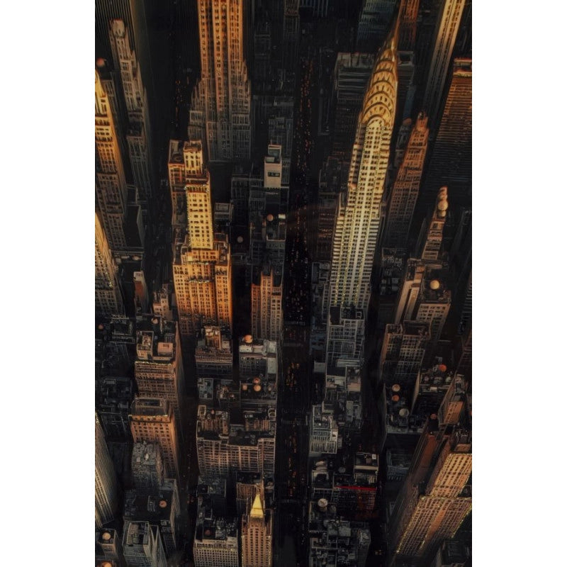 Stampa Su Tela Laccata New York Con Cornice -a- cm 72x4x102