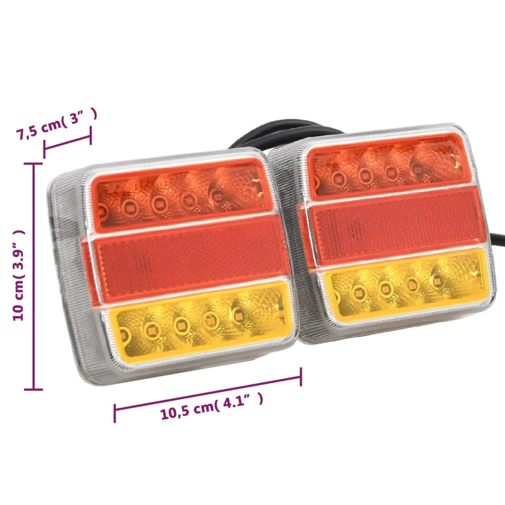 Luci Rimorchio 2 pz Rosso 10,5x7,5x10 cm 12V Lampadina LED CFW7148215