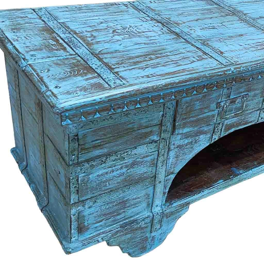 Mobile basso artigianale in legno 165-175x45x57h cm