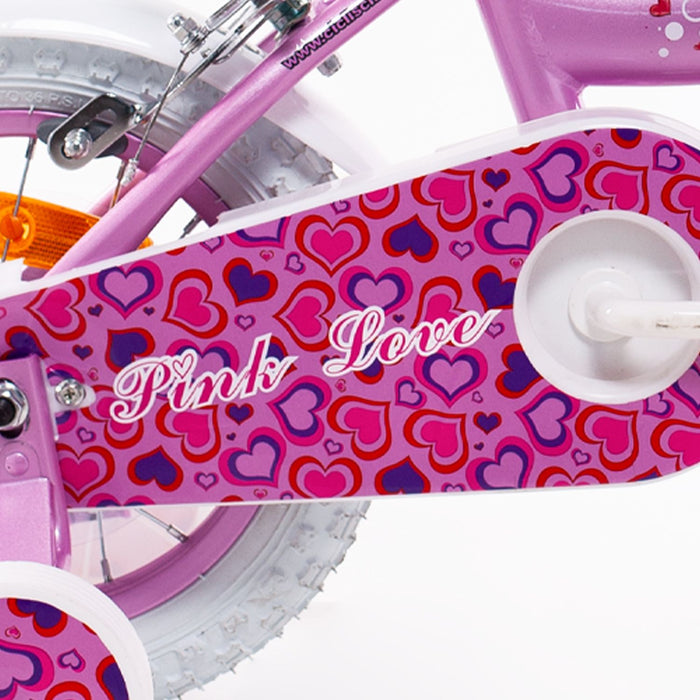 SCH PINK LOVE 12", bicicletta per bambini, adatta a bambini tra i 3 e i 5 anni, per altezza tra 85 e 105 cm, cestino, ca