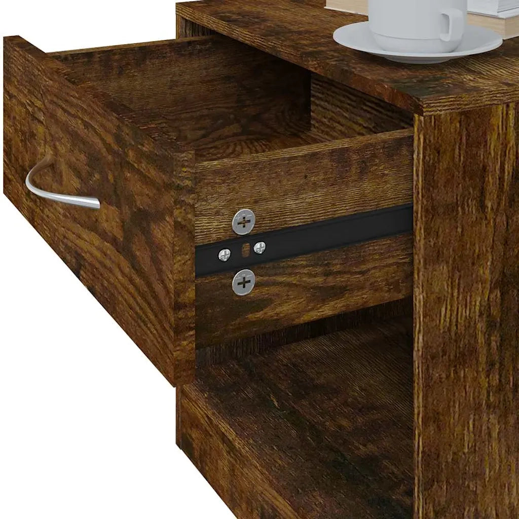 Comodini 2pz con Cassetto Rovere Fumo 342586