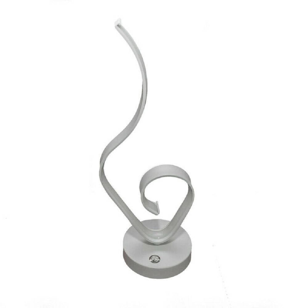 Trade Shop - Lume Da Comodino Ad Onda Design Moderno 10 W Lampada Tavolo Abatjour 39x15 Luce -