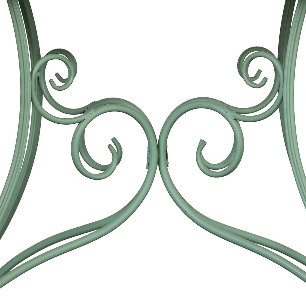 Mobile da ingresso in metallo invecchiato verde 100x52x76